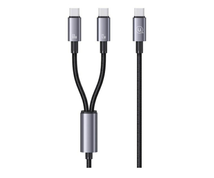 Kabel USAMS Kabel 2w1 2xUSB-C 72W 1,2m Aluminum